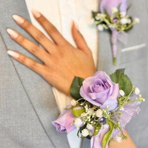 Lavender Prom Boutonniere and Corsage