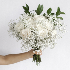 White Wedding Bells Flower Centerpiece