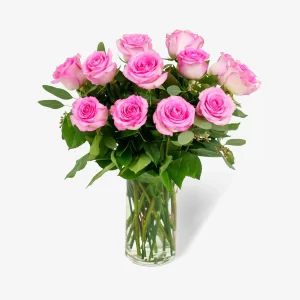 12 Pink Roses
