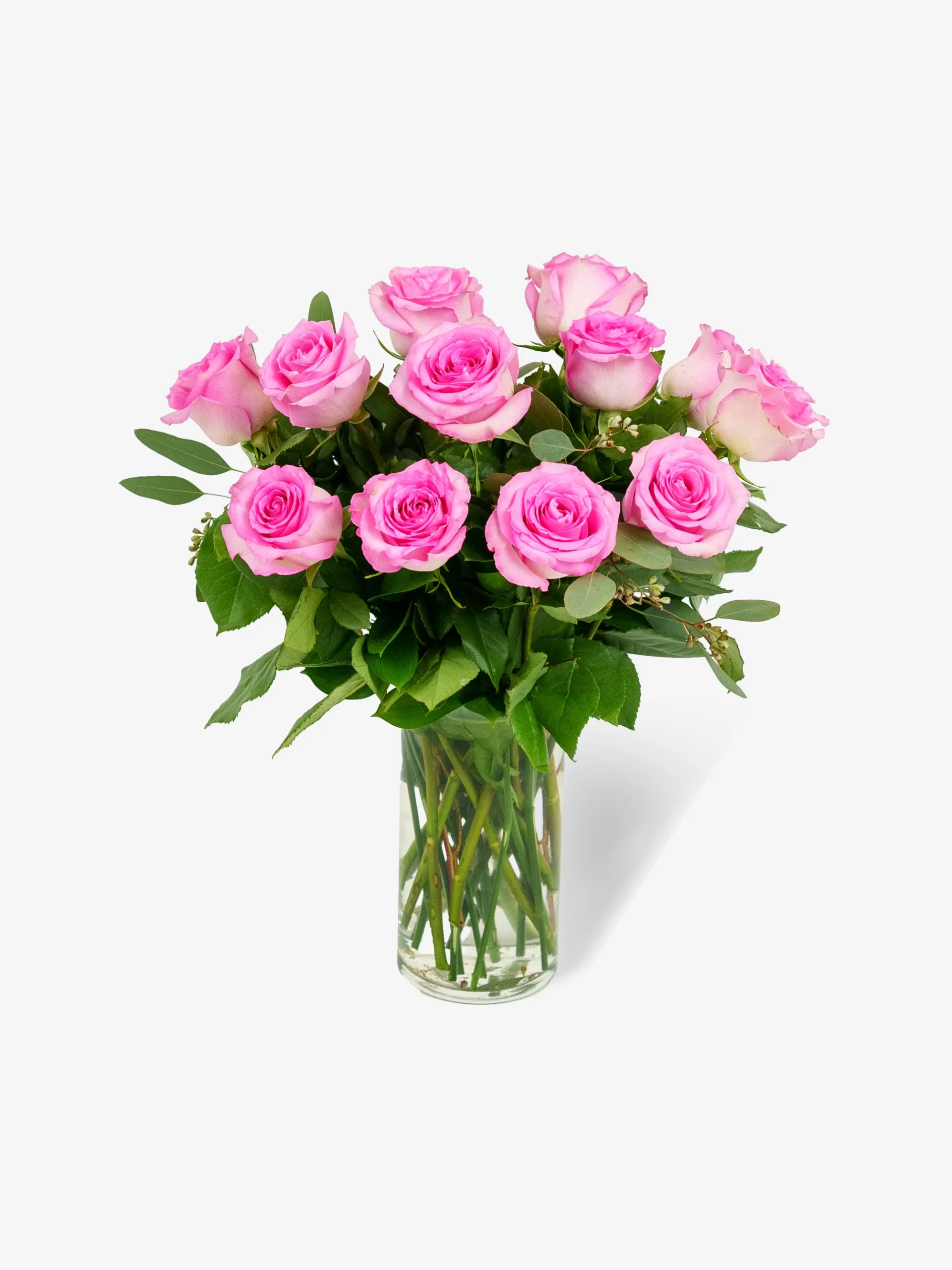 12 Pink Roses
