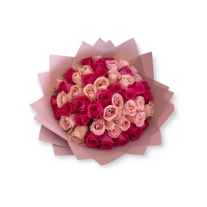 50 Rose Bouquet (Hot Pink/Light Pink)